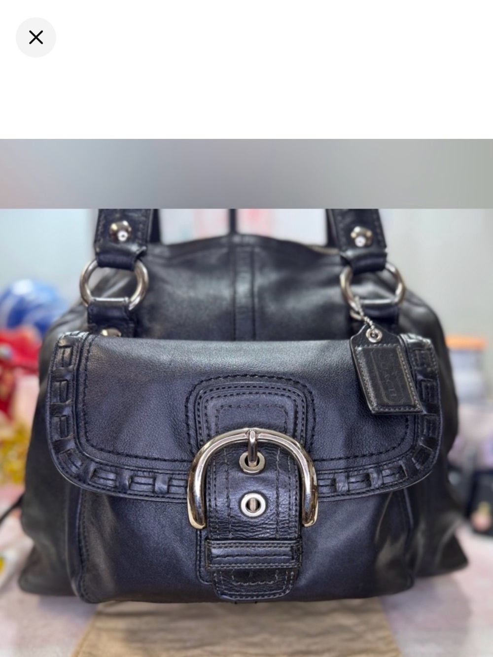 Coach  Soho Courtney Buckle Domed Leather Shoulder Bag